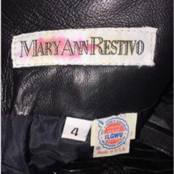 Mary Ann Restivo Womens Vintage Black Genuine Lamb Suede Leather Pencil Skirt 4 - Picture 5 of 6